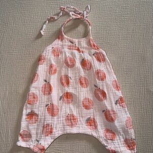 Angel Dear Peach Patterned Halter Romper